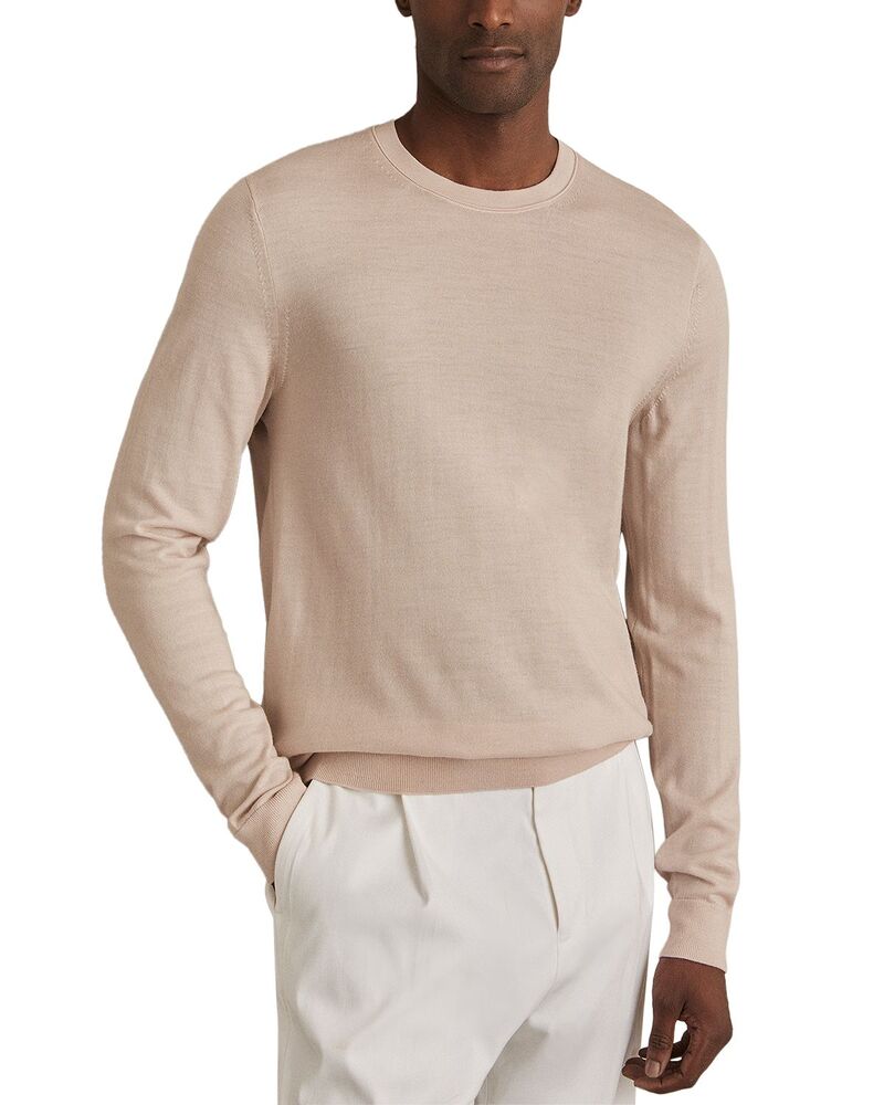 レイス メンズ アウター ニット・セーター クルーネック REISS Wessex Merino Crewneck Sweater Beige ベージュ