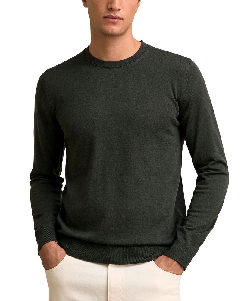 レイス メンズ アウター ニット・セーター クルーネック REISS Wessex Merino Crewneck Sweater Dark Military Green グリーン