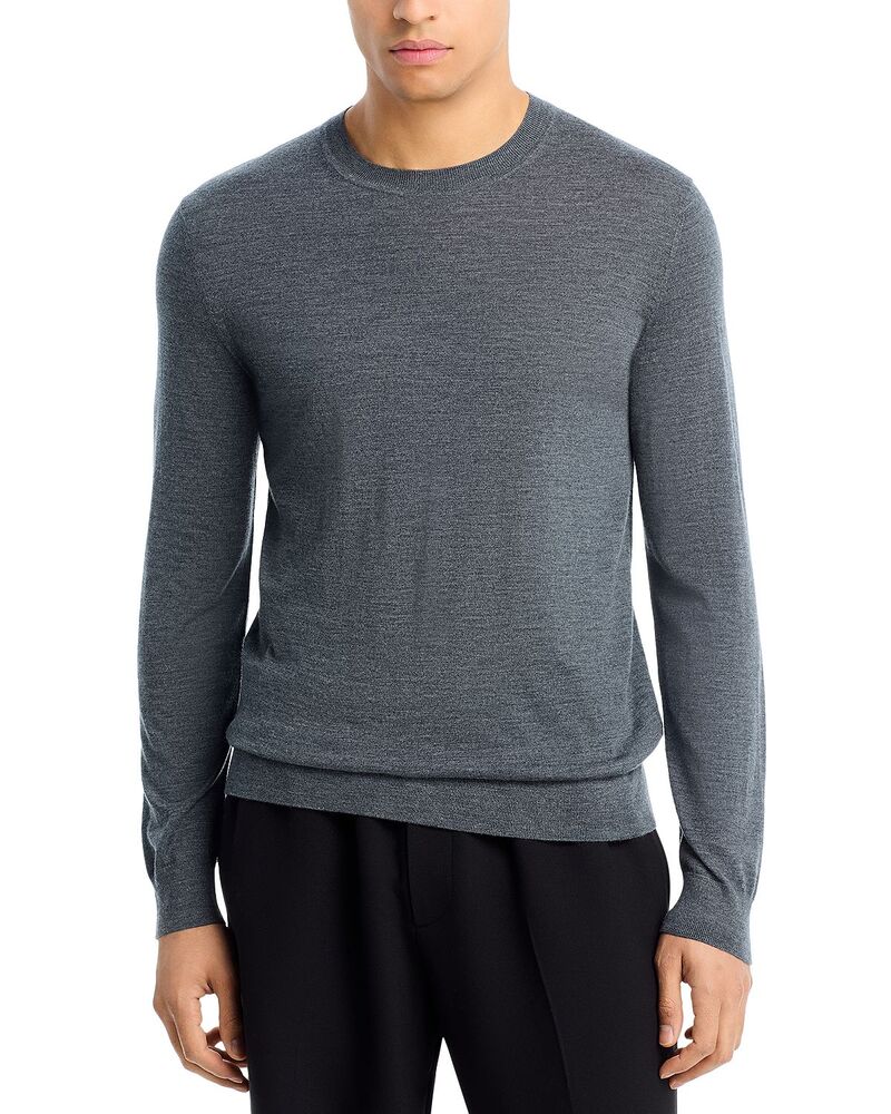 行動論理 メンズ アウター 編み物・プルオーバー 労働者の一団のど頚 Theory Regal Merino Crewneck Sweater Dark Gray Melange 薄墨色