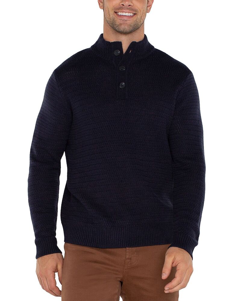 リヴァプール 天使の都市 メンズ アウター 編み物・スウェーター モックネック Liverpoolos Angeles Mock Neck Sweater Navy 米国海軍