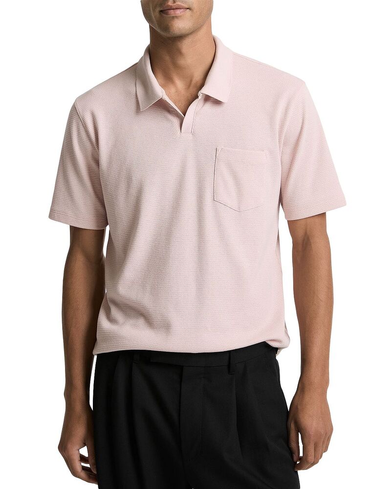 ヴィンス メンズ トップス ポロシャツ メッシュ ニット Vince Mesh Knit Johnny Collar Polo Shirt Paradise｜ReVida 店