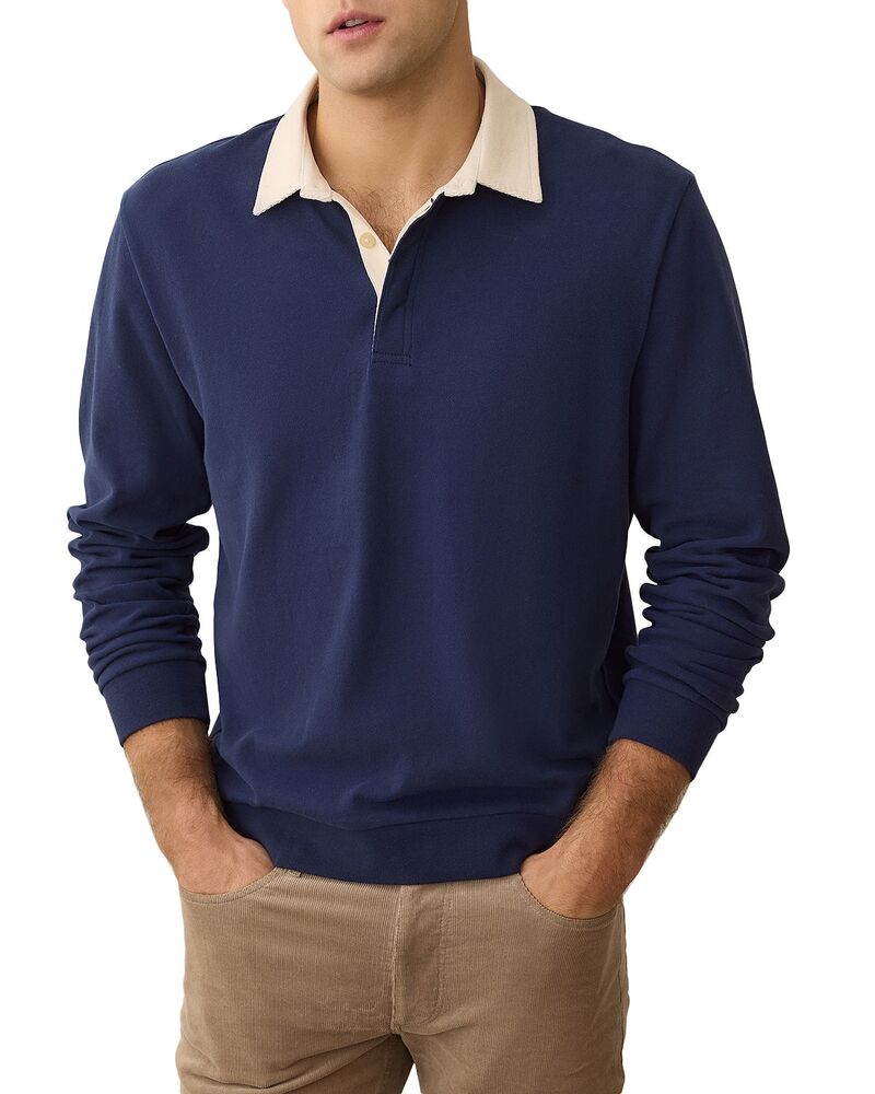 マリーン レイヤー メンズ トップス シャツ Marine Layer Long Sleeve Polo Shirt Mood Indigo インディゴ