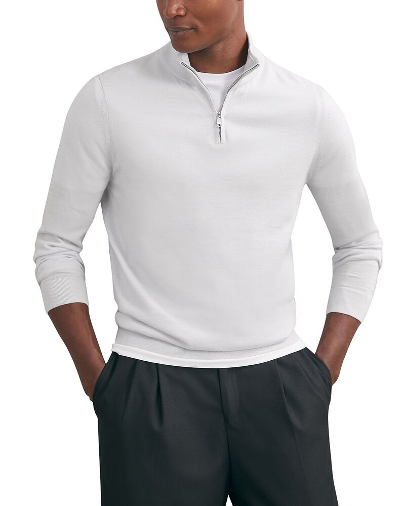 レイス メンズ アウター 編み物・プルオーバー ハーフジップ REISS Half Zip Funnel Sweater Frost Blue 青味