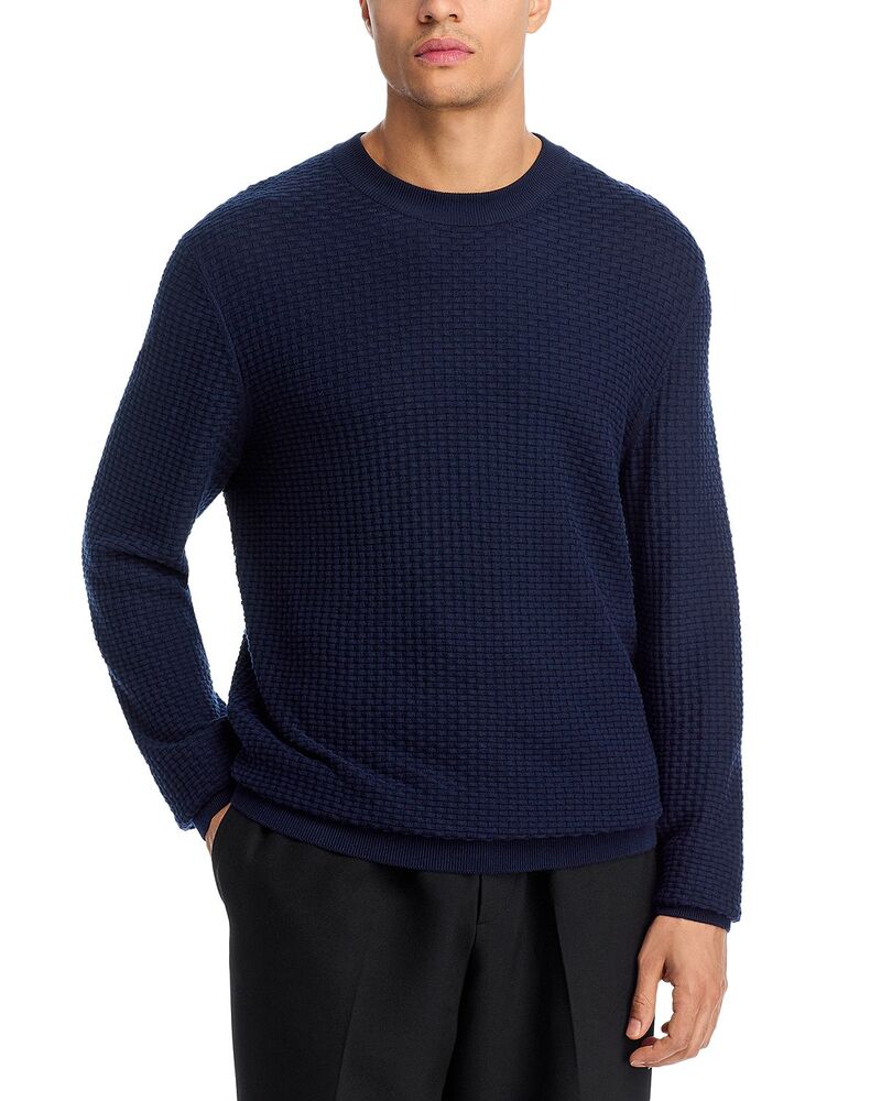 ボス メンズ アウター ニット・セーター クルーネック BOSS Crewneck Sweater Dark Blue ブルー 14,386円