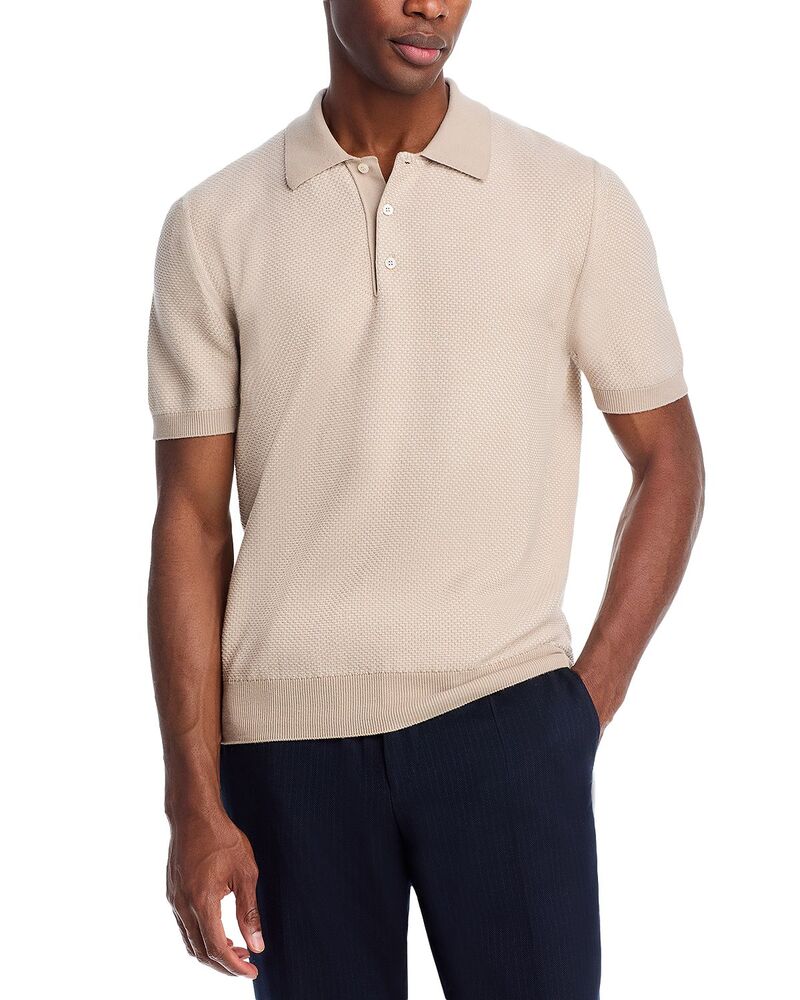 カナーリ レディース トップス スポーツシャツ 綿織物 編み物 Canali Cotton Textured Knit Polo Shirtan タン