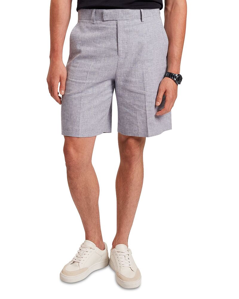 テッドベーカー メンズ ボトムス ハーフパンツ・ショーツ スリムフィット ショートパンツ リネン Ted Baker Givran Slim Fit Linen Shorts Light Blue ブルー