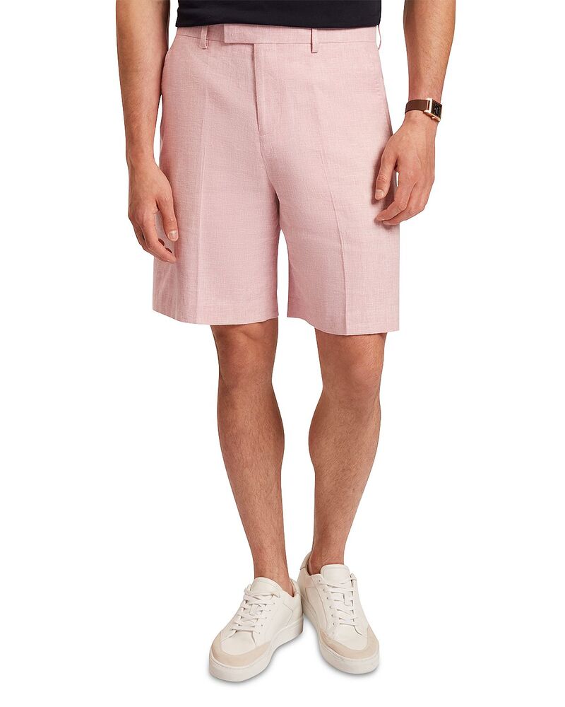 テッドベーカー メンズ ボトムス ハーフパンツ・ショーツ スリムフィット ショートパンツ リネン Ted Baker Givran Slim Fit Linen Shorts Light Pink ピンク