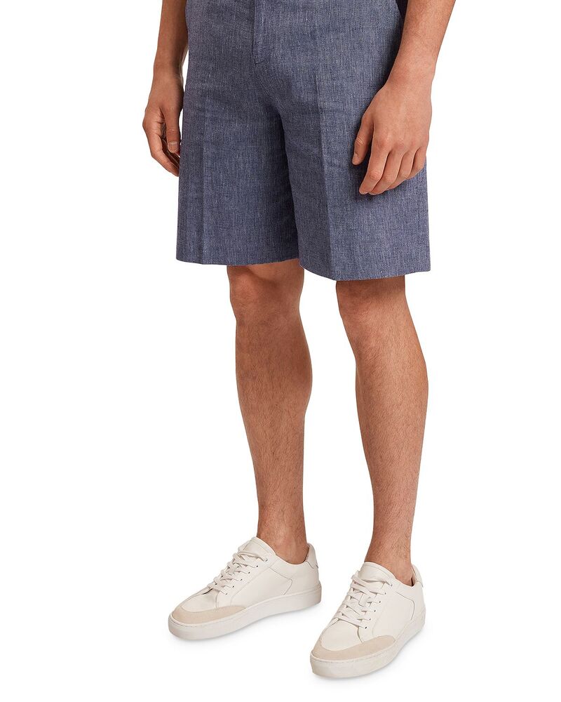 テッドベーカー メンズ ボトムス ハーフパンツ・ショーツ スリムフィット ショートパンツ リネン Ted Baker Givran Slim Fit Linen Shorts Navy ネイビー