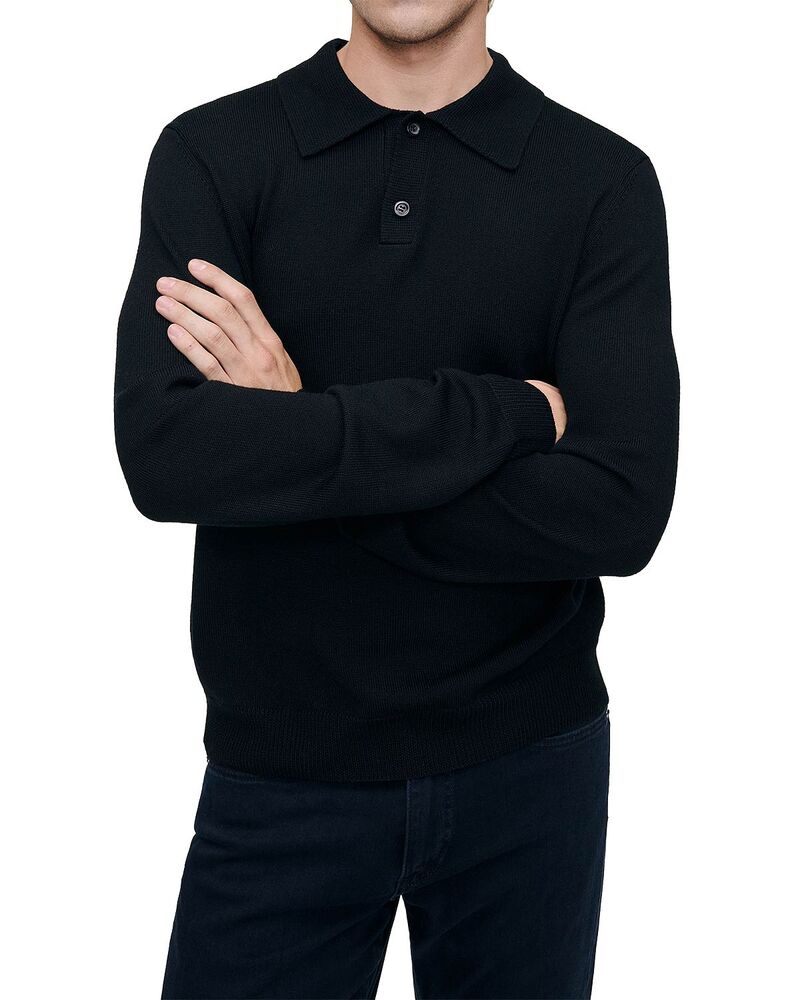 ディーエル 1961 メンズ アウター ニット・セーター ポロシャツ DL1961 Long Sleeve Knit Polo Sweater Black ブラック