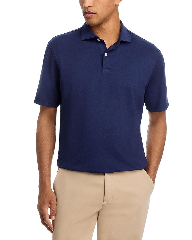 ピーター・ミラー メンズ トップス ポロシャツ コットン Peter Millar Crown Crafted Albatross Cotton-Blend Pique Polo Navy ネイビー