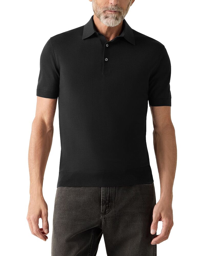 ゼニア メンズ トップス スポーツシャツ 羊毛 ZEGNA 15milmil15 Wool Polo Shirt Black 黒いこと