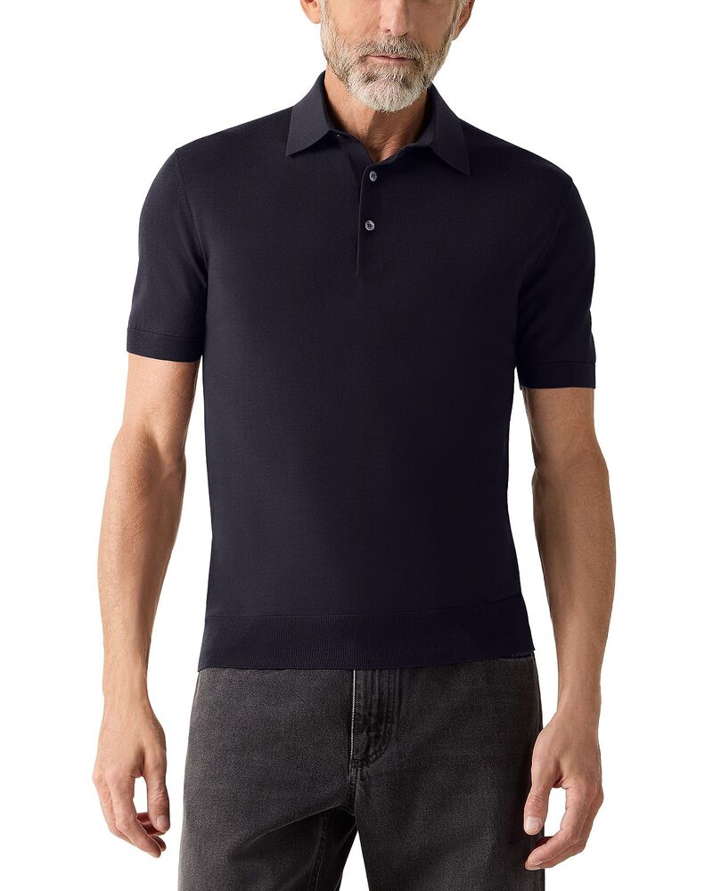 ゼニア メンズ トップス スポーツシャツ 羊毛 ZEGNA 15milmil15 Wool Polo Shirt Navy Blue 米国海軍
