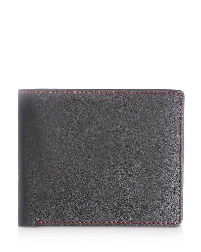 ロイス レディース アクセサリー 財布 レザー ROYCE New York LeatherFID-Blocking ID Flap Bifold Wallet Black/Red ブラック