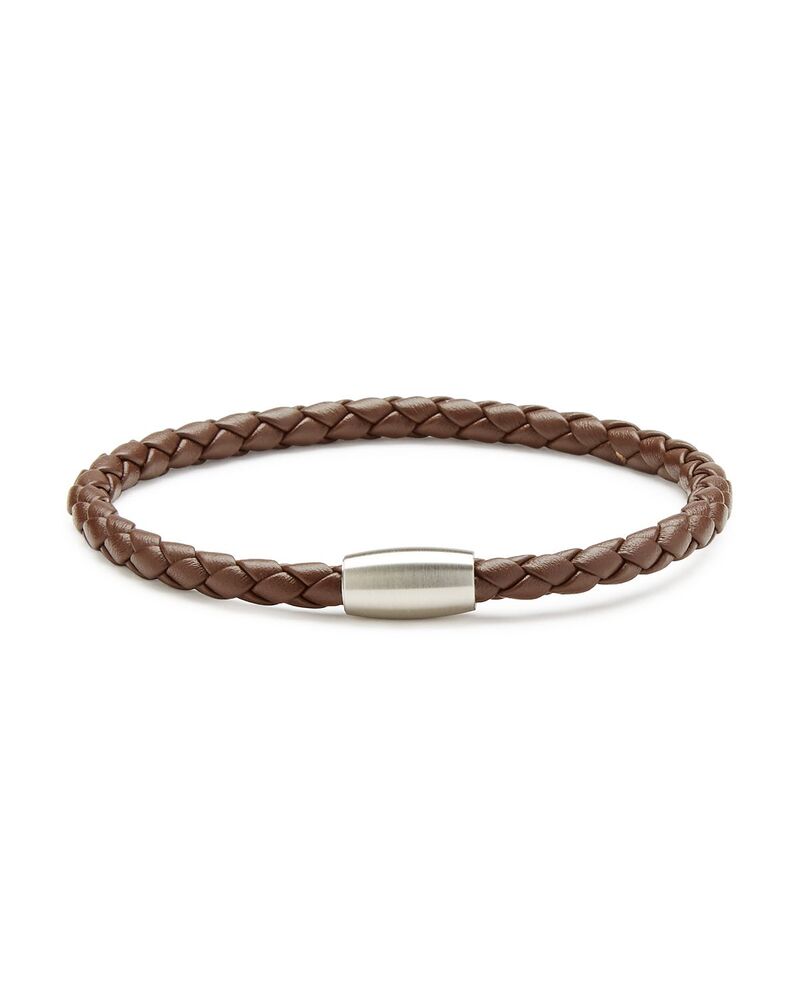 リンクアップ メンズ アクセサリー ブレスレット・バングル・アンクレット レザー LINK UP Braided Leather Cord Bracelet Brown ブラウン