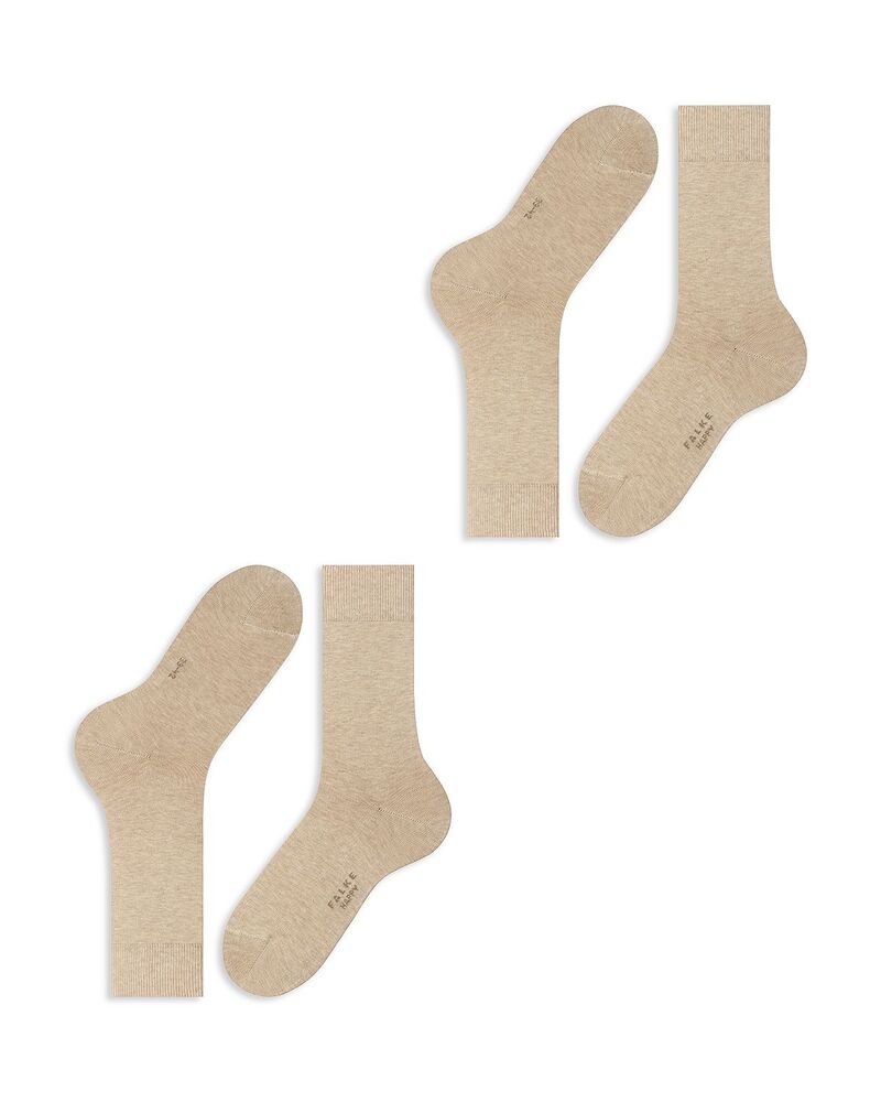 ファルケ メンズ アンダーウェア 靴下 Falke Happy Crew Socks Pack of 2 Sand Melange サンド