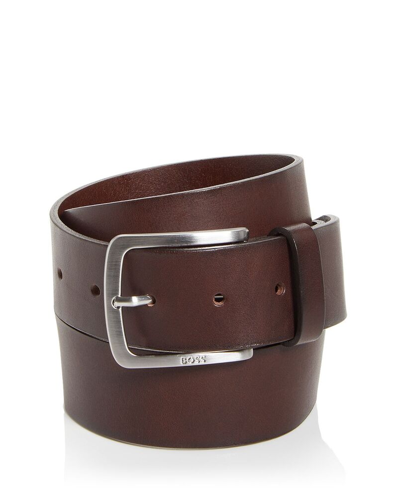 元締め メンズ 付属品 胴締め なめし革 BOSS Men\u0027s Jor-V Leather Belt Dark Brown 赤銅色