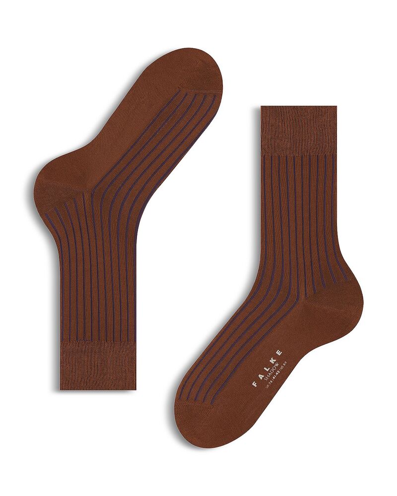 ファルケ メンズ アンダーウェア 靴下 ナイロン コットン Falke Shadow Mercerized Cotton & Nylon Dressocks Brown 2 ブラウン