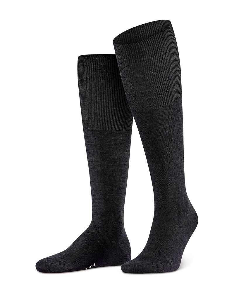 ファルケ メンズ アンダーウェア 靴下 ウール Falke Airport Merino Wool Blend Knee High Socks Black ブラック|ReVida 店