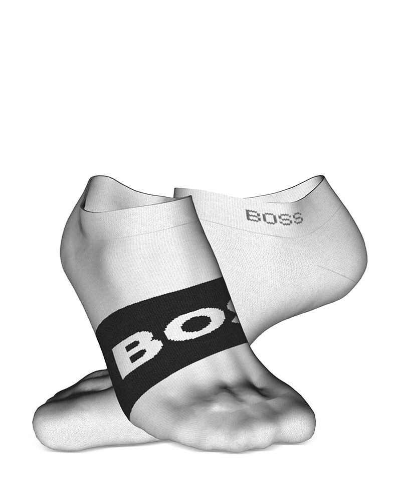 ボス メンズ アンダーウェア 靴下 ロゴ BOSS Logo Socks Pack of 2 White ホワイト
