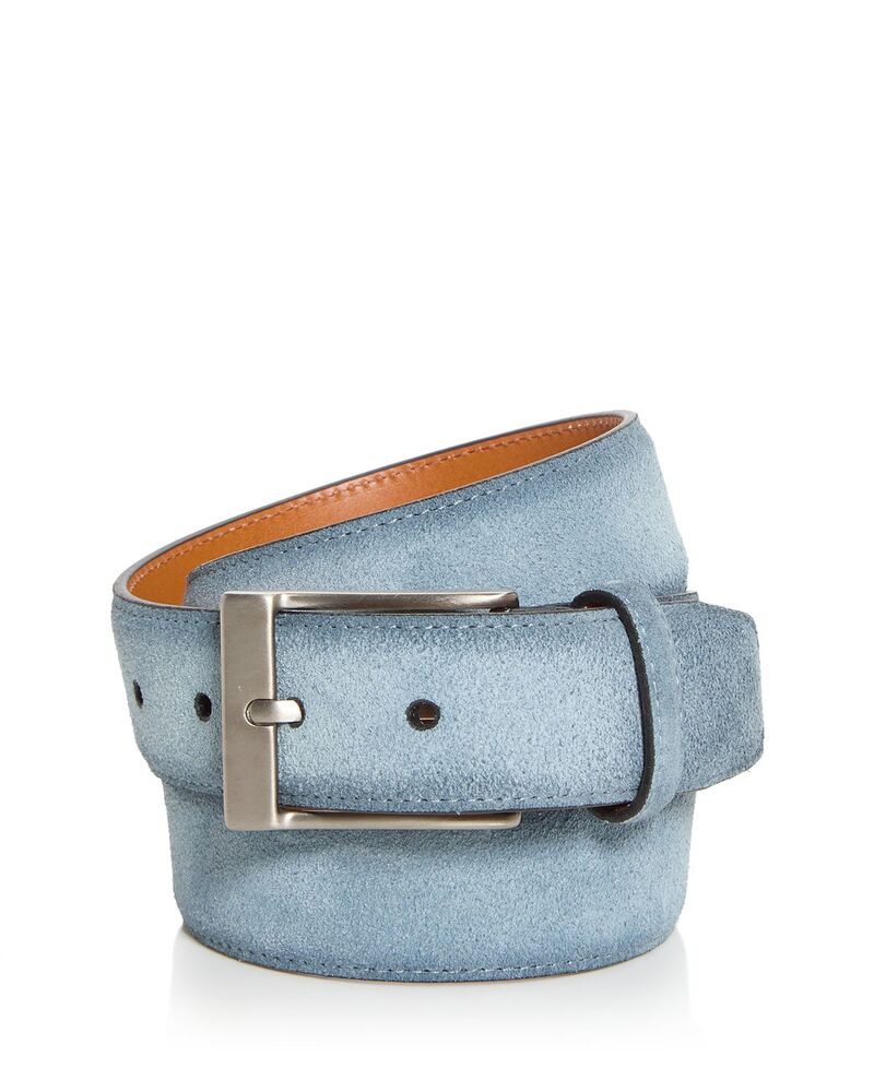 マグナーニ メンズ アクセサリー ベルト スエード レザー Magnanni Telante Suede & Leather Belt Light Blue ブルー