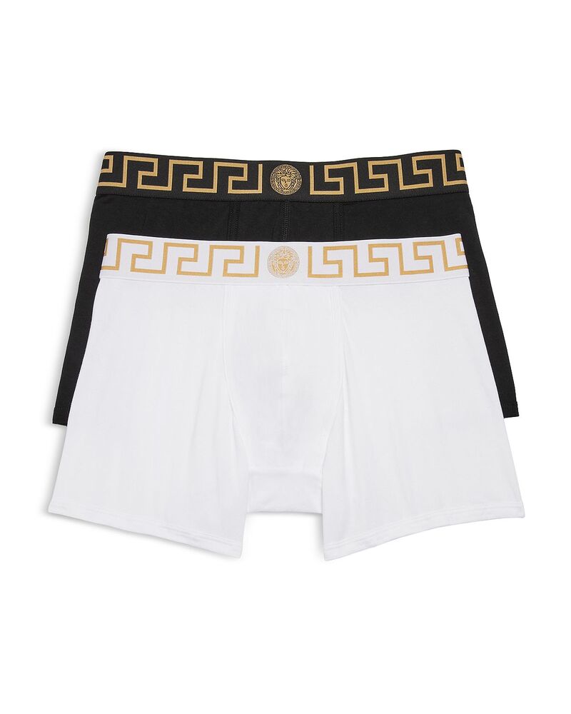 ヴェルサーチ メンズ アンダー御召しもの ボクサーズボン下 Versace Men\u0027s Trunks Pack of 2 Black/White 白いこと