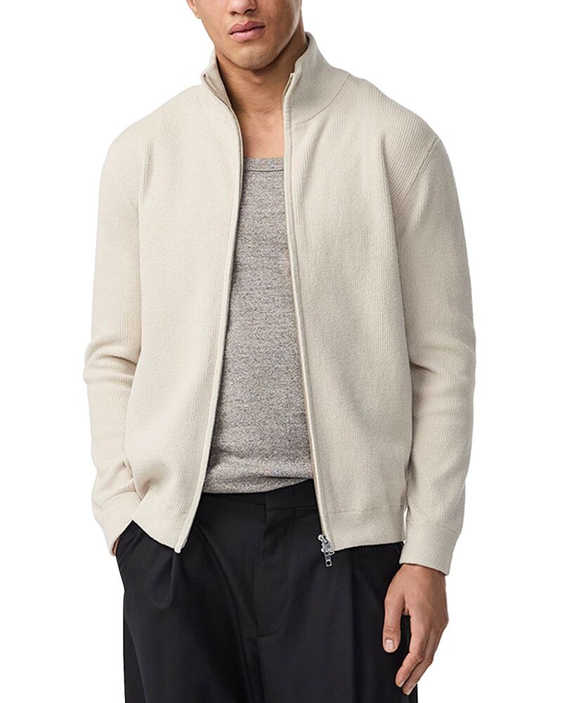 NN07 メンズ アウター ニット・セーター リブ NN07 Danny Full Zip Ribbed Sweater Ecru エクリュ