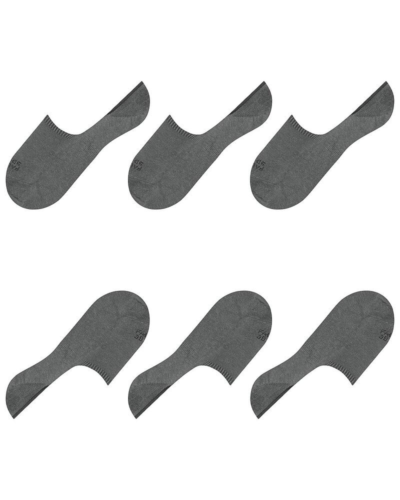 ファルケ メンズ アンダーウェア 靴下 コットン Falke Step Cotton Blend Solid High Cut No Show Socks Pack of 3 Light Grey グレー