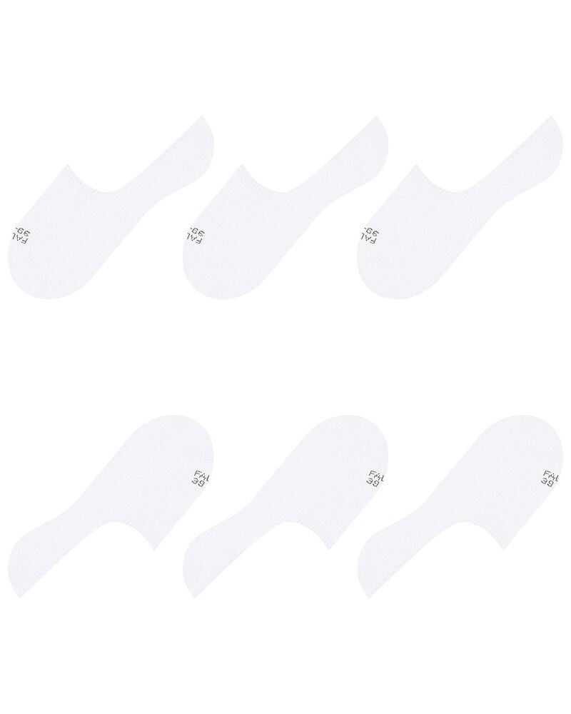 ファルケ メンズ アンダーウェア 靴下 コットン Falke Step Cotton Blend Solid High Cut No Show Socks Pack of 3 White ホワイト|ReVida 店