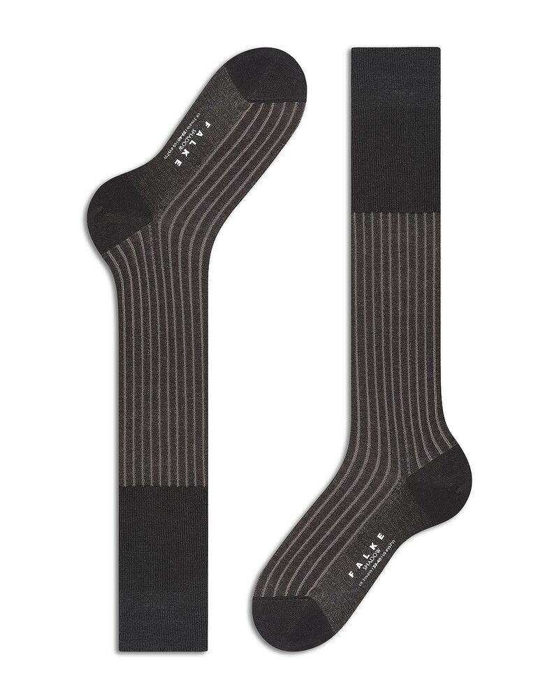 ファルケ メンズ アンダーウェア 靴下 Falke Shadow Knee High Socks Grey/White ホワイト|ReVida 店