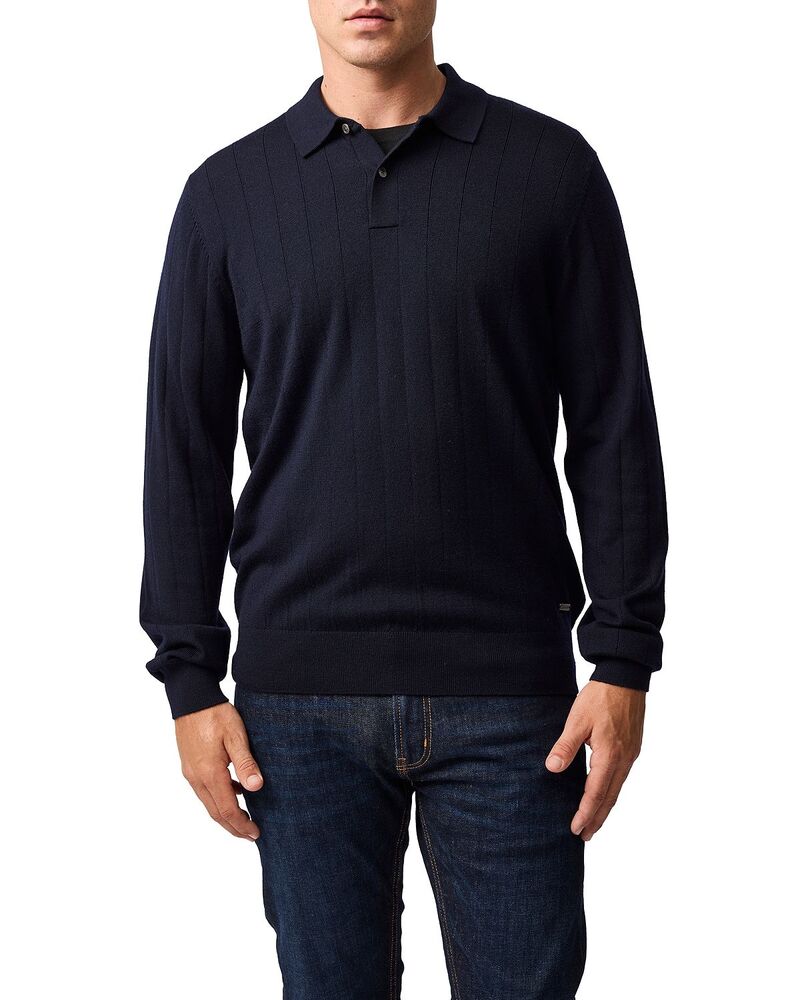 ロッドアンドグン メンズ アウター 編み物・プルオーバー スポーツシャツ 毛糸 Rodd \u0026 Gunn Murdoch Textured Wool Polo Sweater Ink