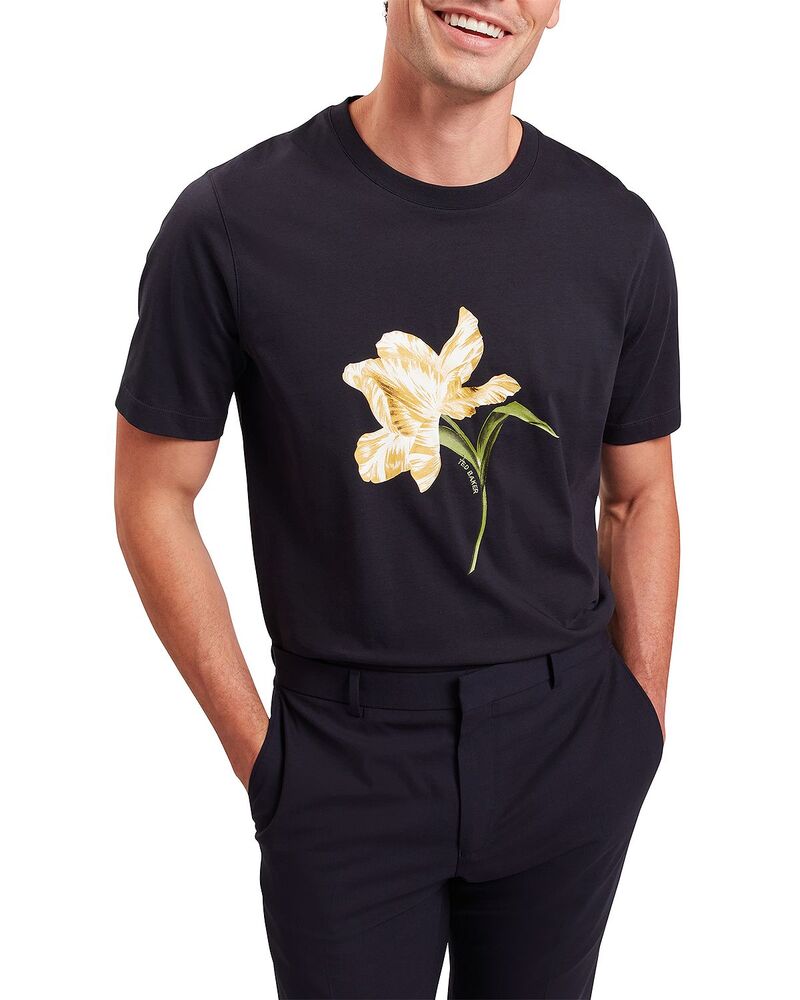 テッドベーカー メンズ トップス シャツ フラワー柄 フラワー Ted Baker Talyssa Floral T-Shirt Navy ネイビー