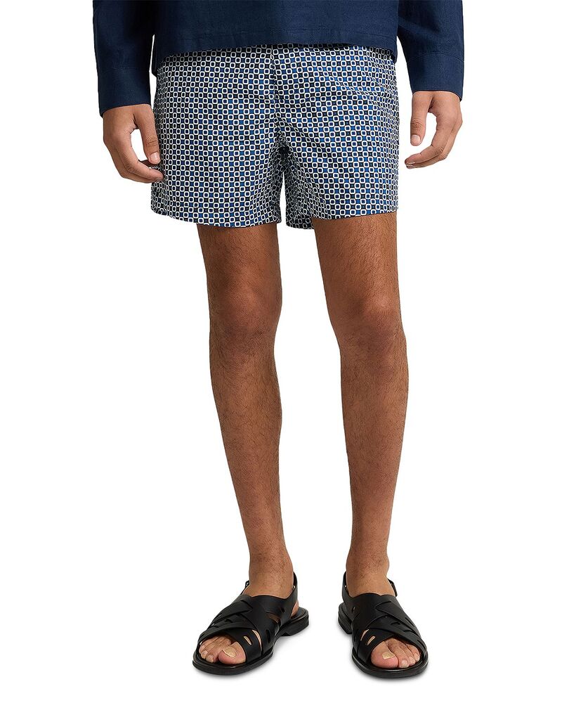 オニア メンズ 水泳着 二分の一ズボン下・さる股引き Onia 5\" Calder Buckle Swim Trunks Deep Navy Multi 米国海軍"