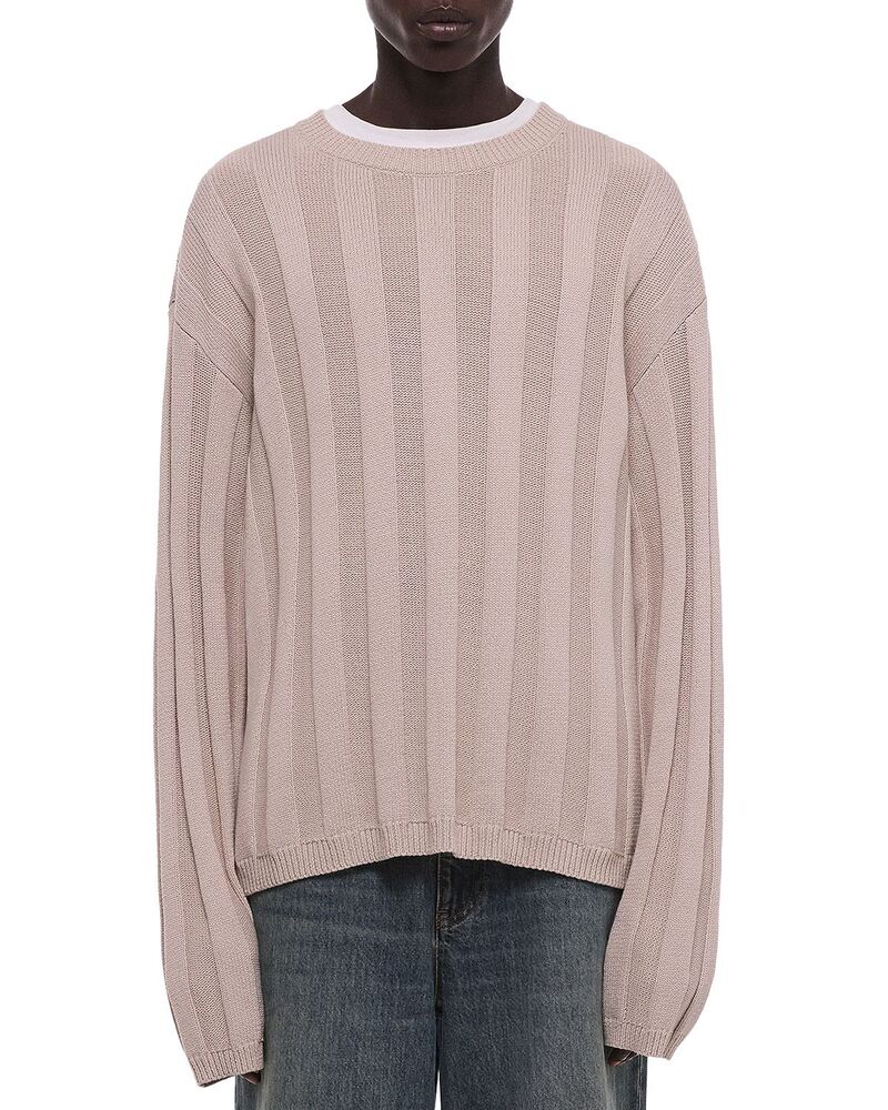 ヘルムート ラング メンズ アウター ニット・セーター クルーネック Helmut Lang Wide Rib Crewneck Sweater Putty