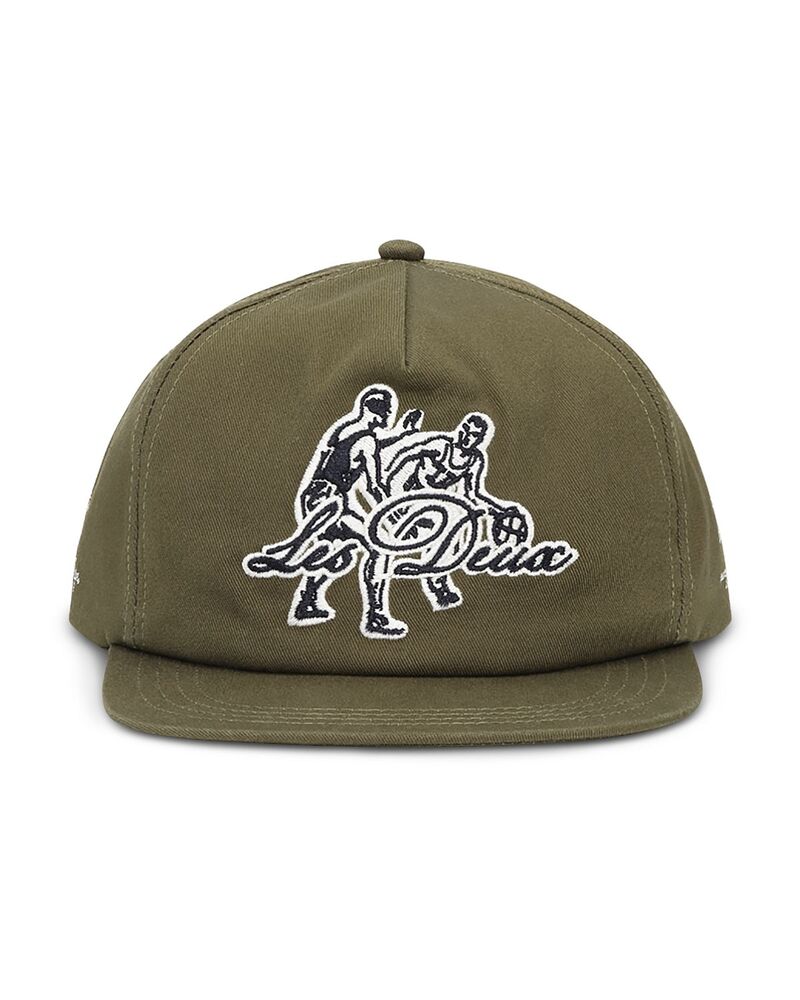 レ ドゥ メンズ アクセサリー 帽子 キャップ ロゴ Les Deux Logo Basketball Cap Olive Night オリーブ