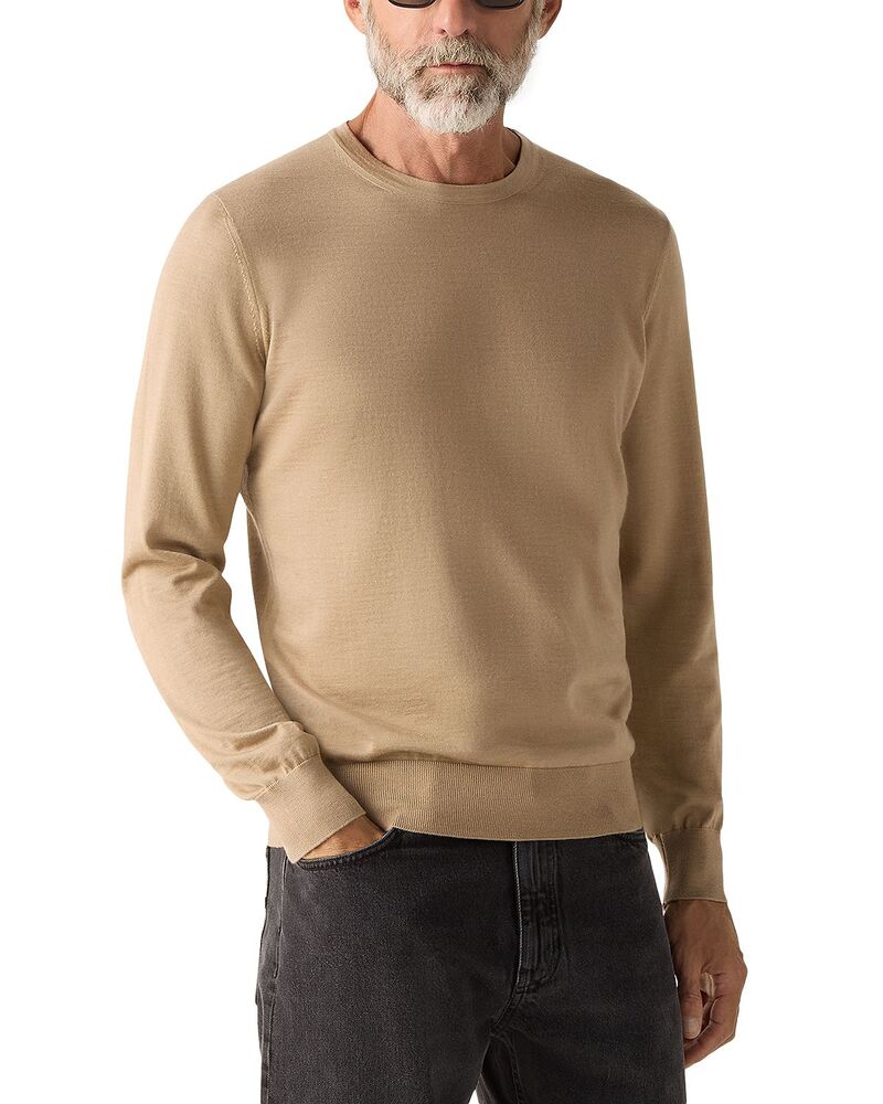 ゼニア メンズ アウター 編み物・ティーシャツ 労働者の一団のど首 絹地 ZEGNA Cashseta Cashmere \u0026 Silk Crewneck Sweater Beige M?lange ベージュ