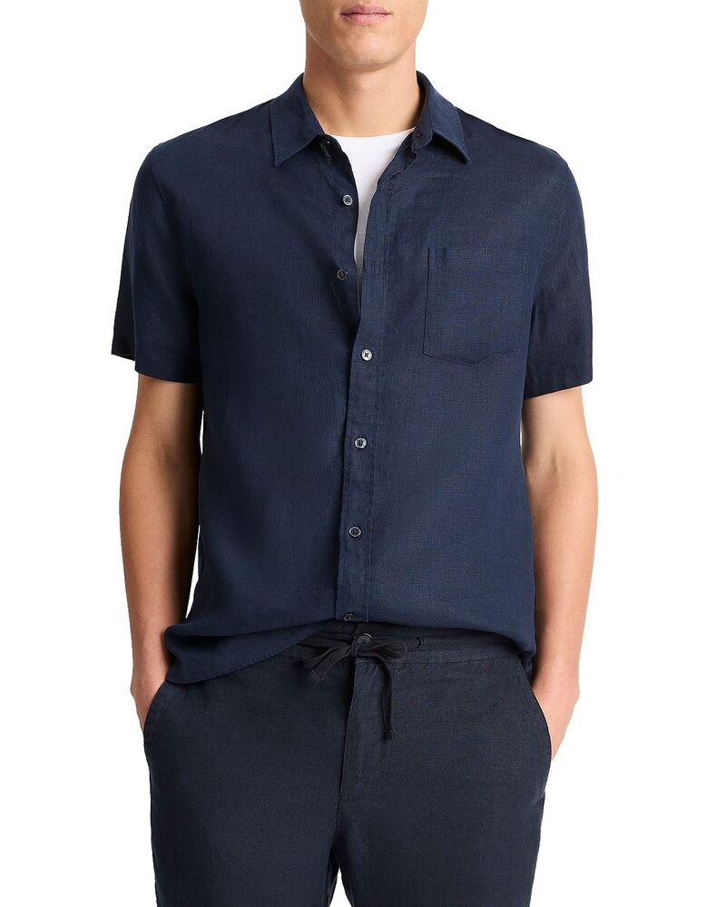 ヴィンス メンズ トップス シャツ リネン Vince Short Sleeve Linen Shirt Coastal