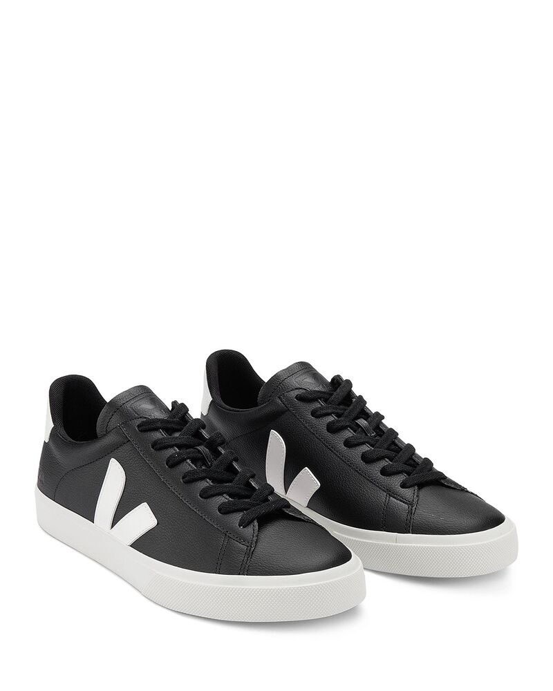 ヴェジャ メンズ シューズ スニーカー レザー VEJA Men's Campo Low Top Leather Sneakers Black/White ホワイト