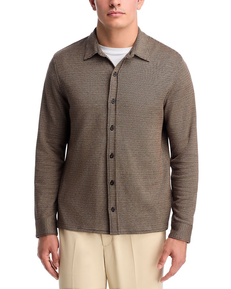 ヴィンス メンズ トップス シャツ Vince Houndstooth Long Sleeve Shirt Dark Roast