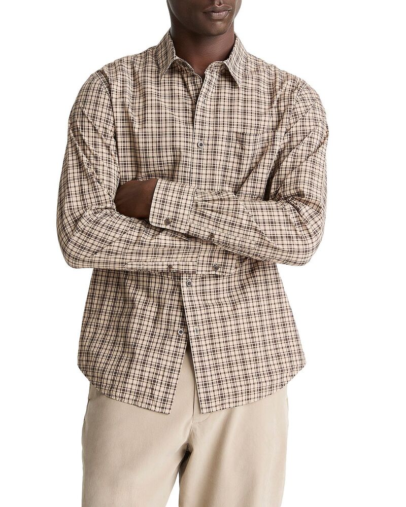 ヴィンス メンズ トップス シャツ ボタンダウン Vince Great Falls Plaid Classic Fit Button Down Shirt River Sand/Mission サンド