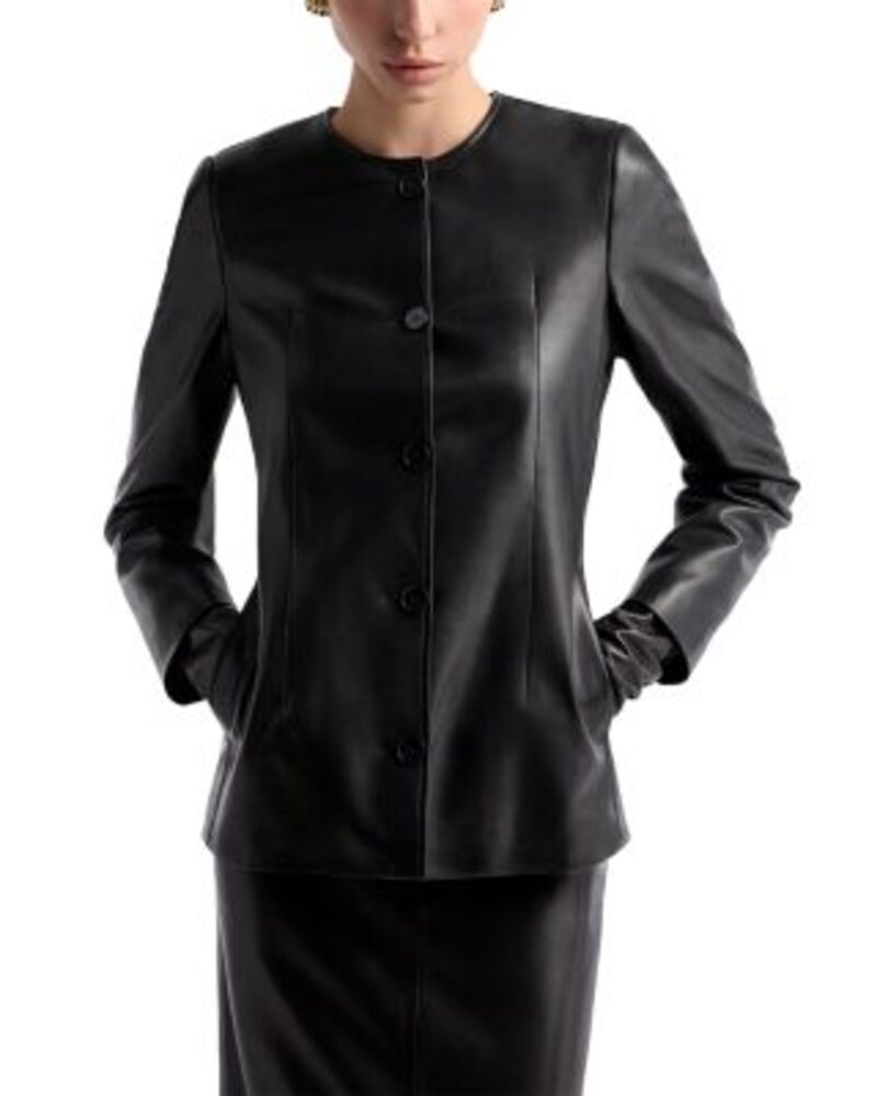 ノールハンマー レディース アウター ジャケット・ブルゾン レザー Nour Hammour Maud Leather Jacket Noir Classique