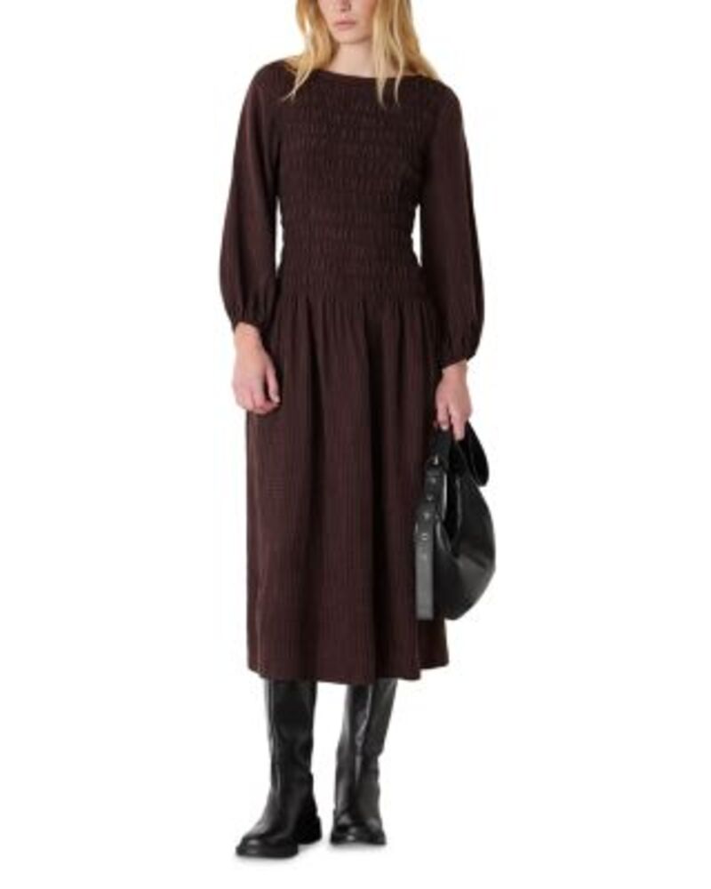 ホイッスルズ レディース トップス ワンピース Whistles Checked Shirredress Brown/Multi ブラウン