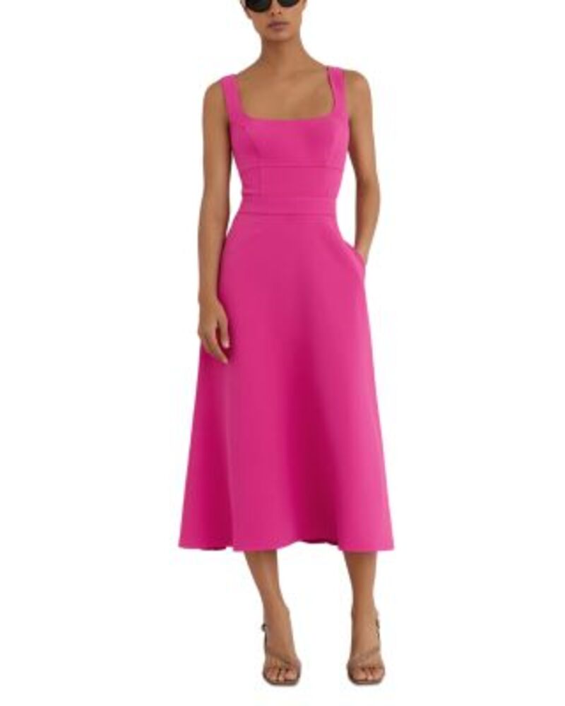 レイス レディース トップス ワンピース ミディ REISS Dina Midi Dress Raspberry|ReVida 店