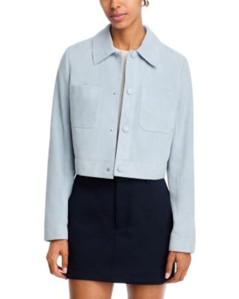 ひな形 レディース アウター 上衣・上衣 スエードクロス FRAME The Small Suede Jacket Sky Blue 青み