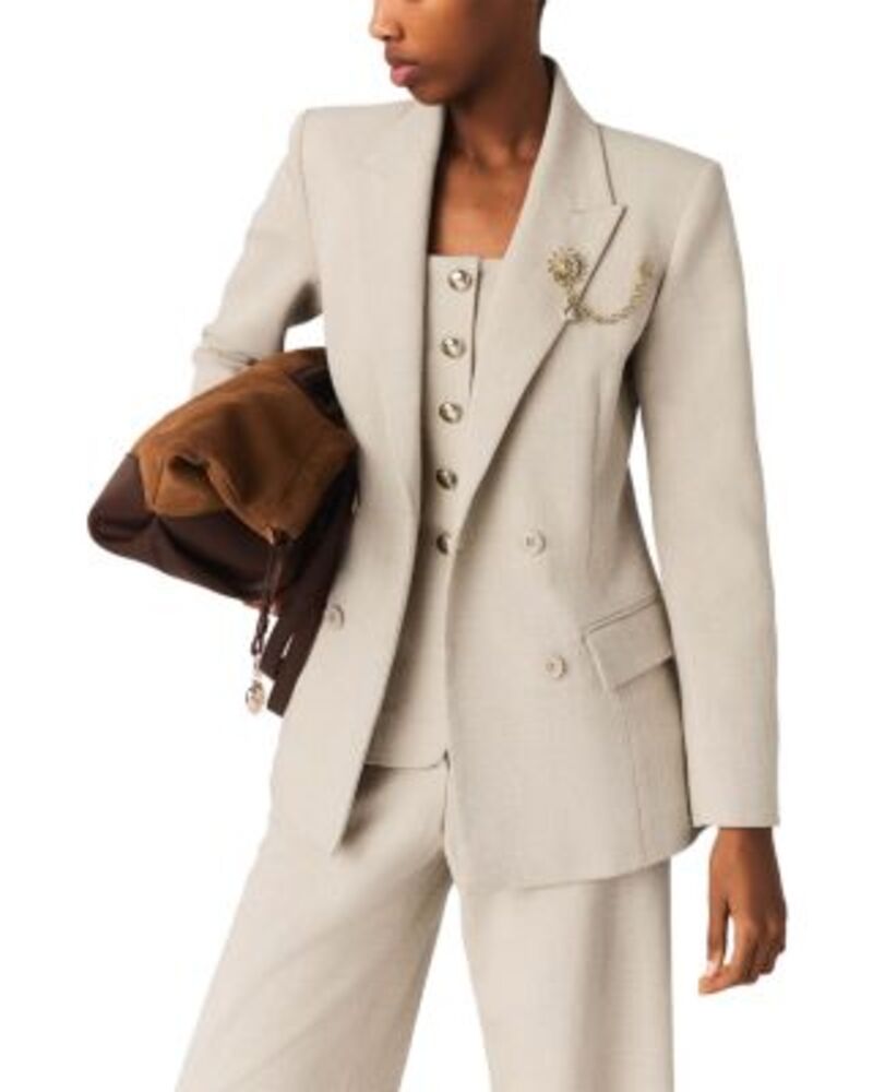 マージュ レディース アウター 上衣・上衣 Maje Suit Jacket with Brooch Beige ベージュ