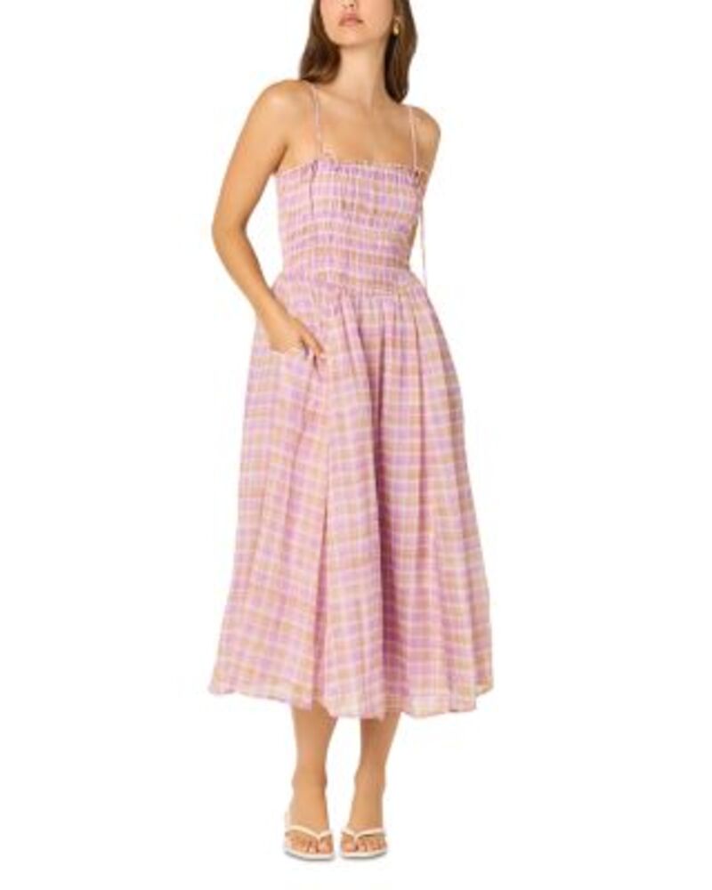 アストール レディース トップス 衣装 ASTR the Labelahela Dress Pink Plaid サクラ色