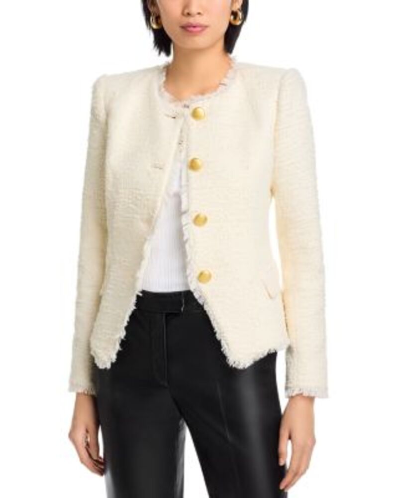 ラジャンス レディース アウター ジャケット・ブルゾン ブレザー L'AGENCE L &rsquo; AGENCE Nerina Collarlesstructured Blazer Ivory アイボリー｜ReVida 店 115,900円
