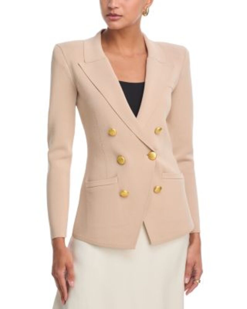 ラジャンス レディース アウター ジャケット・ブルゾン ブレザー ニット L'AGENCE Amelia Knit Blazer Light Cappuccino/Gold ゴールド