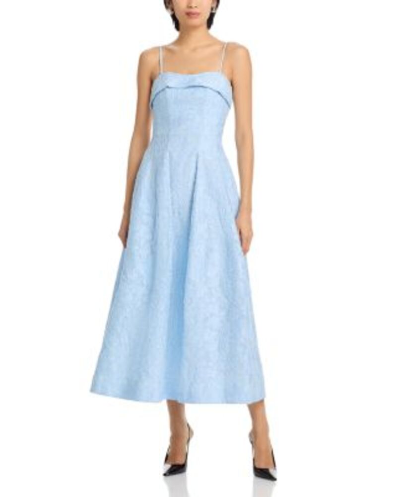 シムカイ レディース トップス ワンピース ミディ SIMKHAI Valeria Jacquard Midi Dress Tidepool