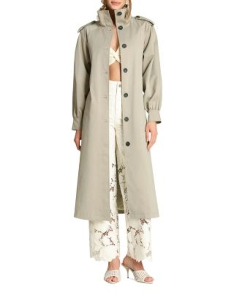 アヴェックレフィーユ レディース アウター 上衣・上衣 照明ランプ素っ首 マキシ Avec Les Filles Funnel Neck Maxi Trench Jacket Sage サルヴィア