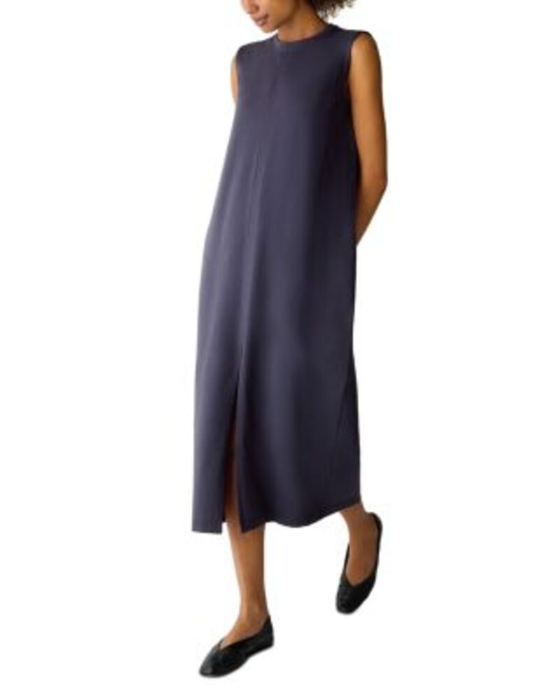 エイリーンフィッシャー レディース トップス ワンピース クルーネック コットン Eileen Fisher Pima Cotton Crewneck Dress Ink 36,270円